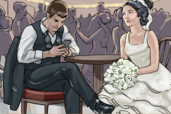 Wedding bride and groom, Illustrated by ASB Storyboard Artist, Ryan, Style: Color Frames, 2D Art for Animatic or Storyboard frames