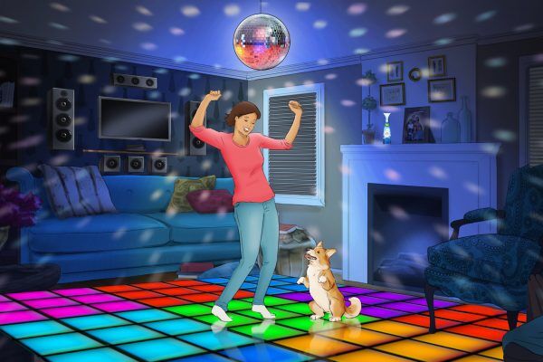 Dancing on the disco floor, Illustrated by ASB Storyboard Artist, Trevor, Style: Color Storyboard Frames, 2D Art for Animatic or Storyboard frames
