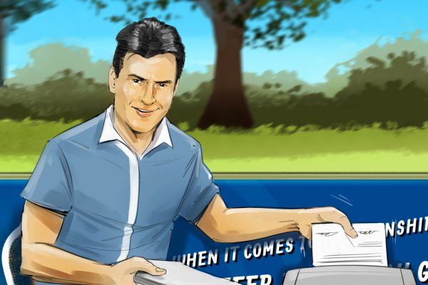 Sitting on bench, Illustrated by ASB Storyboard Artist, Alex H., Style: Color storyboard frame, 2D Art for Animatic or Storyboard frames