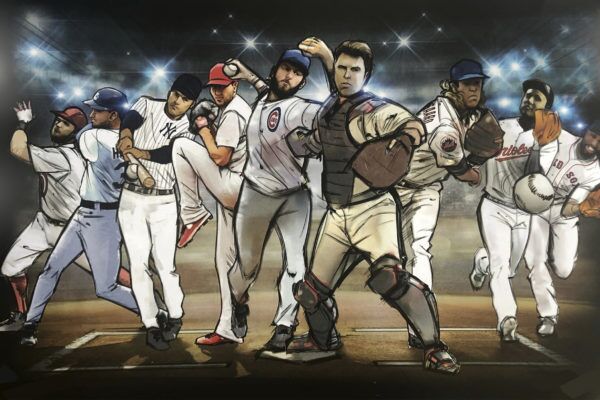 Different pitchers pitching, Illustrated by ASB Storyboard Artist, Chris M., Style: Color Storyboard Frames, 2D Art for Animatic or Storyboard frames